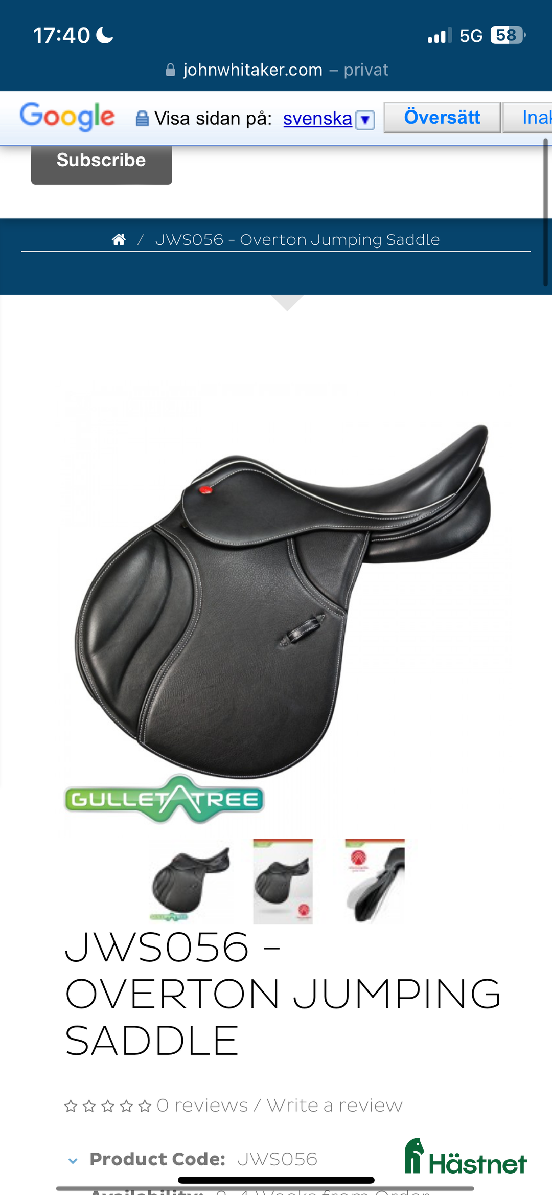 Sadlar hästutrustning till salu: Svart Whitaker Overton Hoppsadel SÄNKT PRIS i Herrljunga - Annons 10