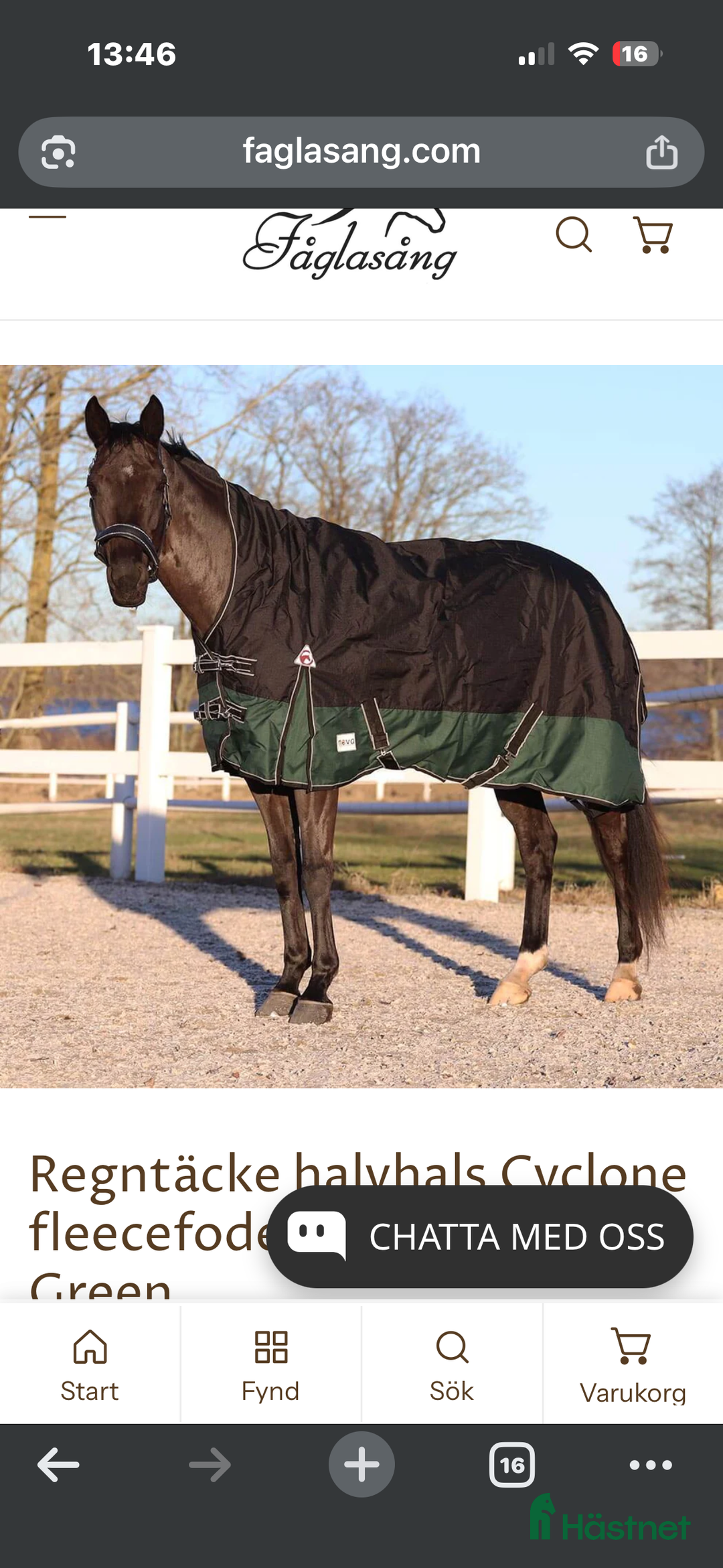 Täcken hästutrustning till salu: Regntäcke med fleecefodring i Skattkärr - Annons 1