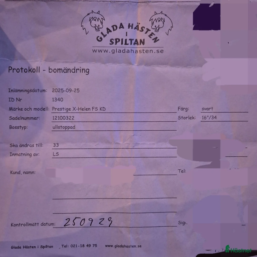 Sadlar hästutrustning till salu: Mycket fin Prestige x-helen FS KD Fancy - Annons 7