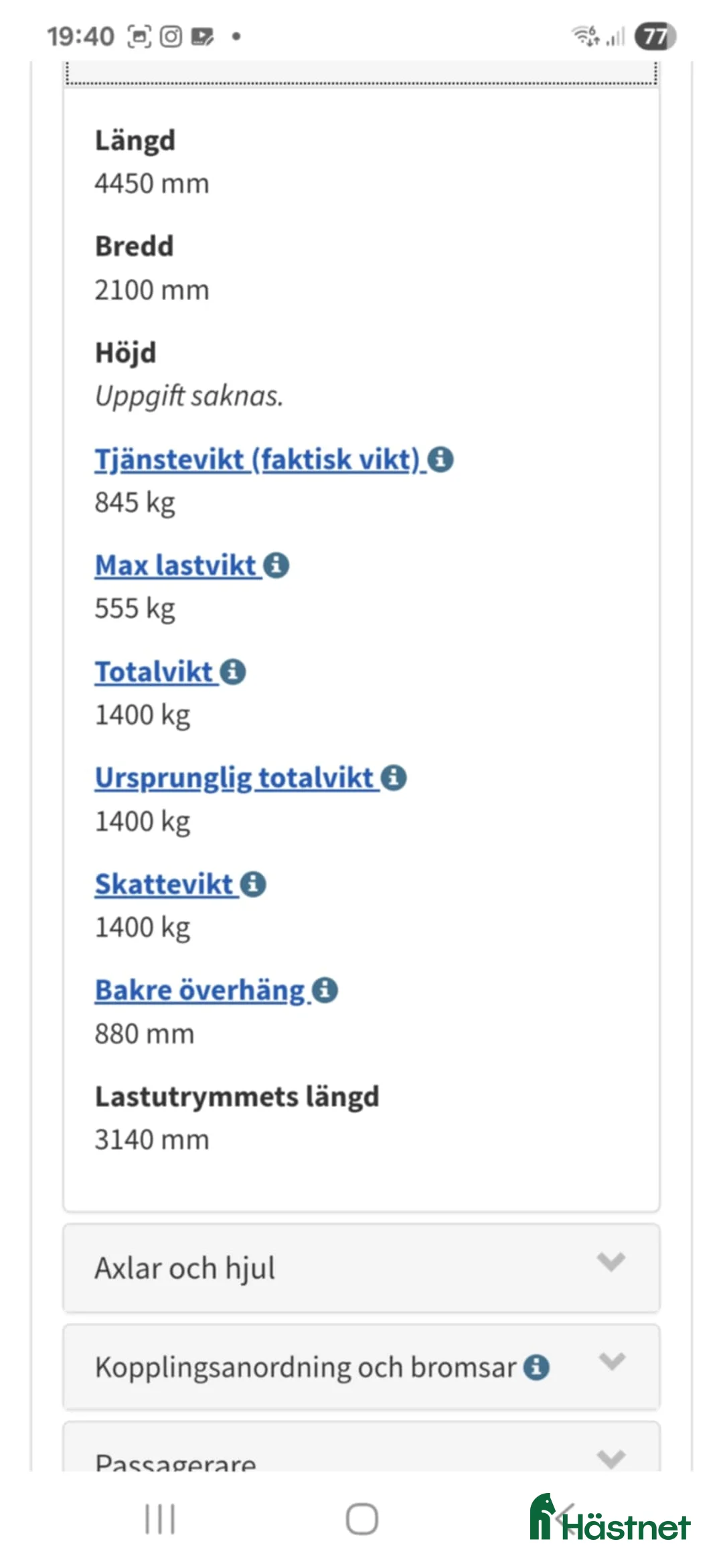 Hästtransporter  fordon & transport till salu: Cheval med fronturlastning i Färlöv - Annons 6