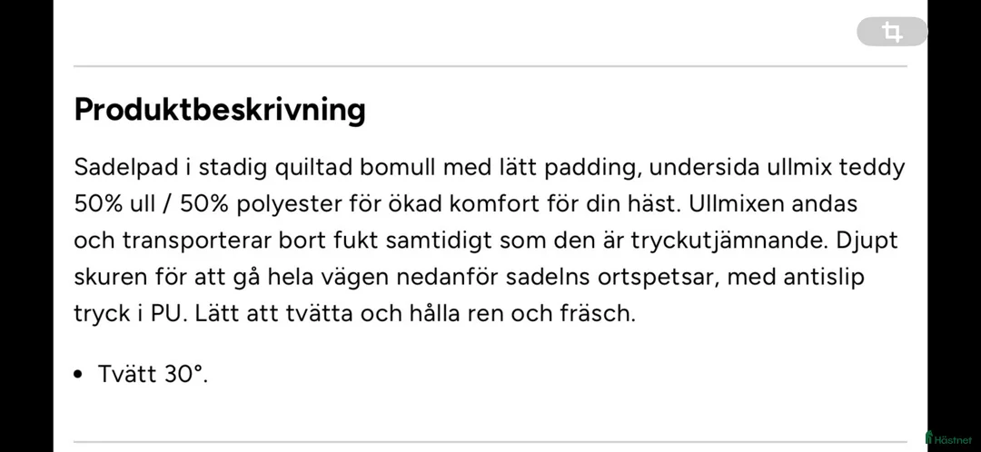 Sadeltillbehör hästutrustning till salu: Fairfield pad i Örebro - Annons 3