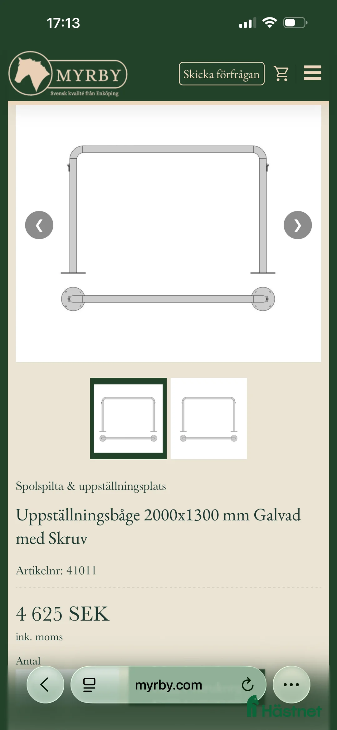 Stallinredning, stängsel & gård övrig utrustning till salu: Uppställningsbåge Myrby - Annons 2