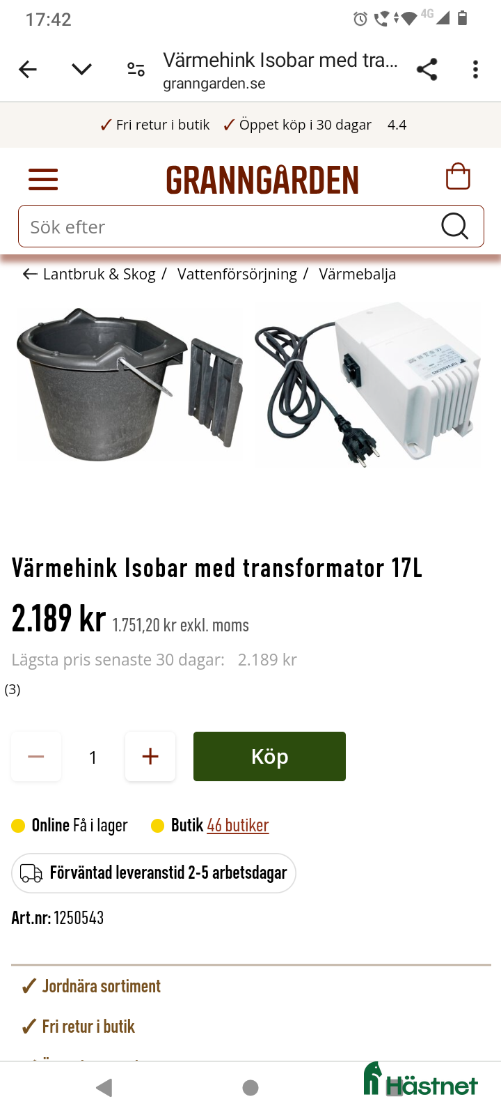 Stallinredning, stängsel & gård övrig utrustning till salu: Värme hink i Nyköping - Annons 12