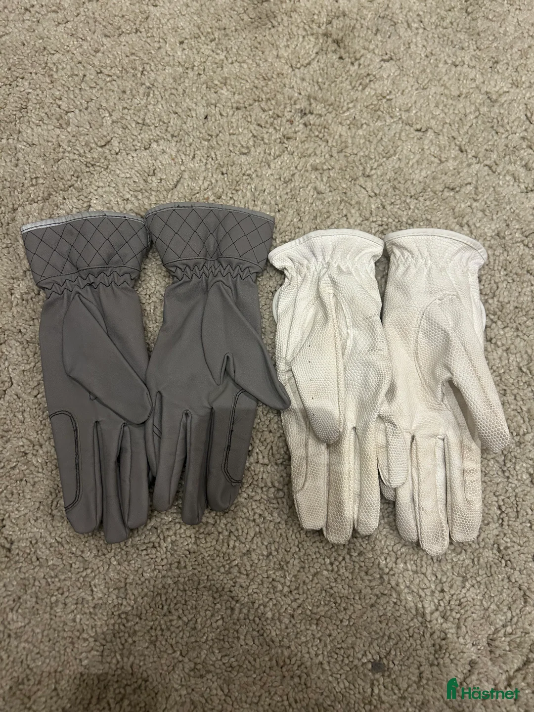Övrigt Ridkläder ryttarutrustning till salu: Vita och grå ridhandskar xs/s i Enhörna - Annons 2