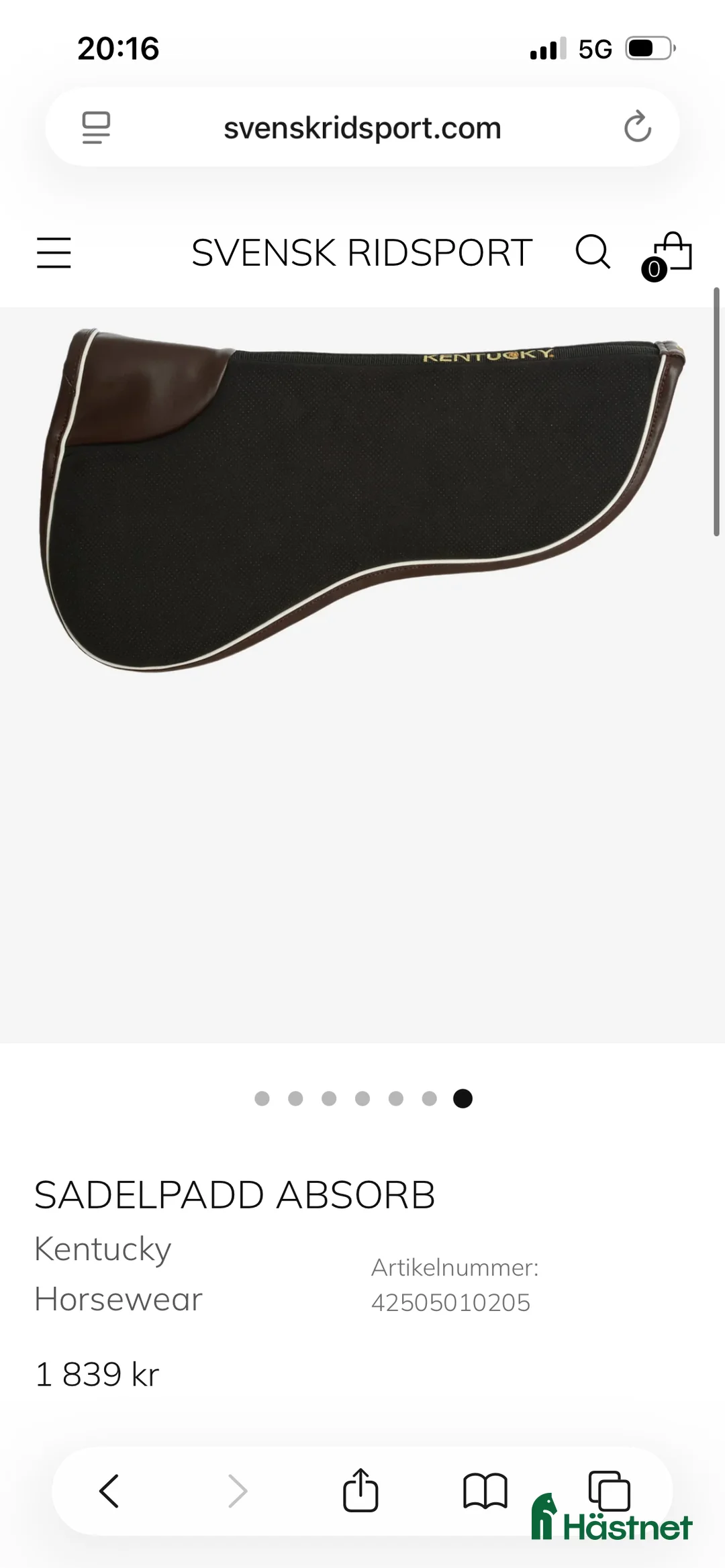 Sadeltillbehör hästutrustning till salu: Sadelpadd Absorb - Kentucky i Dösjebro - Annons 1