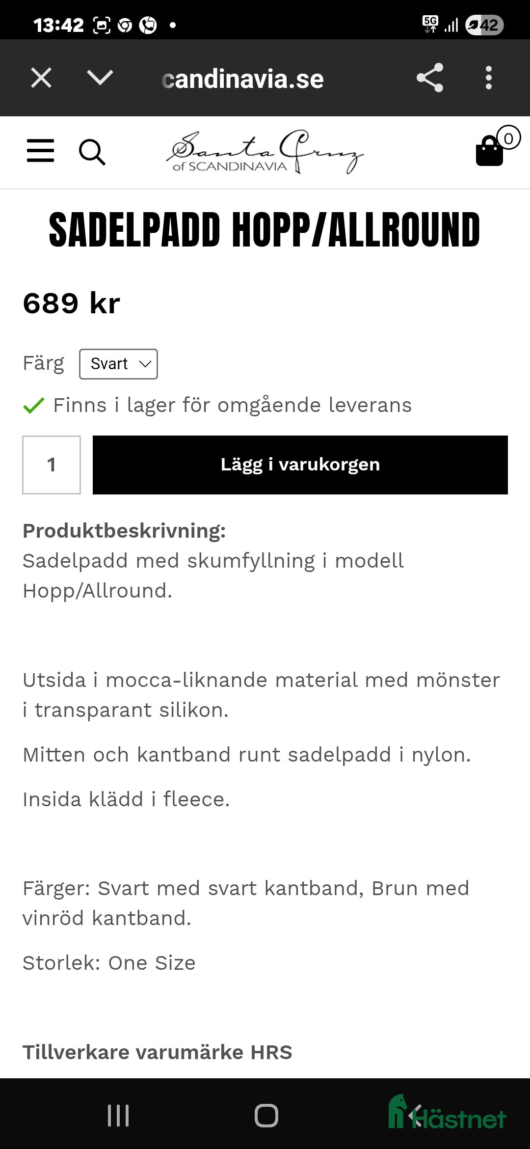 Sadeltillbehör hästutrustning till salu: Santa Cruz sadelpad i Norrköping - Annons 6