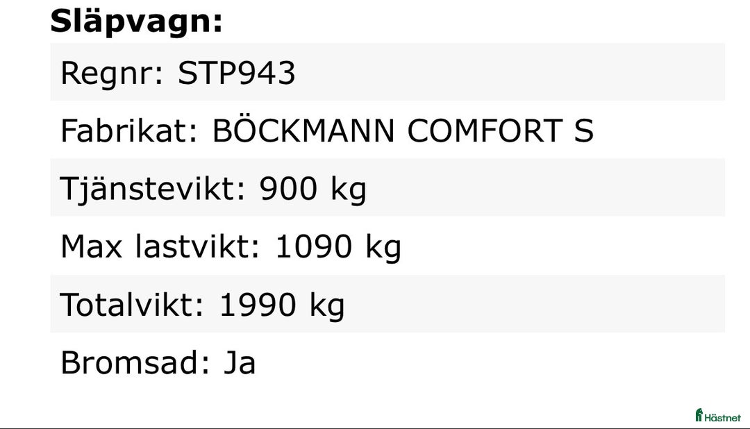 Hästtransporter  fordon & transport till salu: Böckmann Comfort S 2008 | 1 090 kg lastvikt - Annons 2