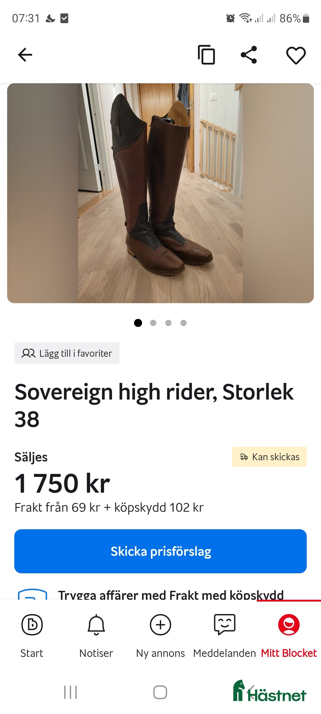 Ridstövlar ryttarutrustning till salu: Soverign high rider  i Järpen - Annons 1