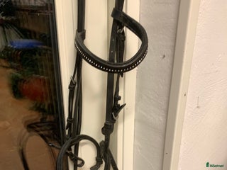 Träns hästutrustning till salu: Svart starträns i Lomma - Annons 3