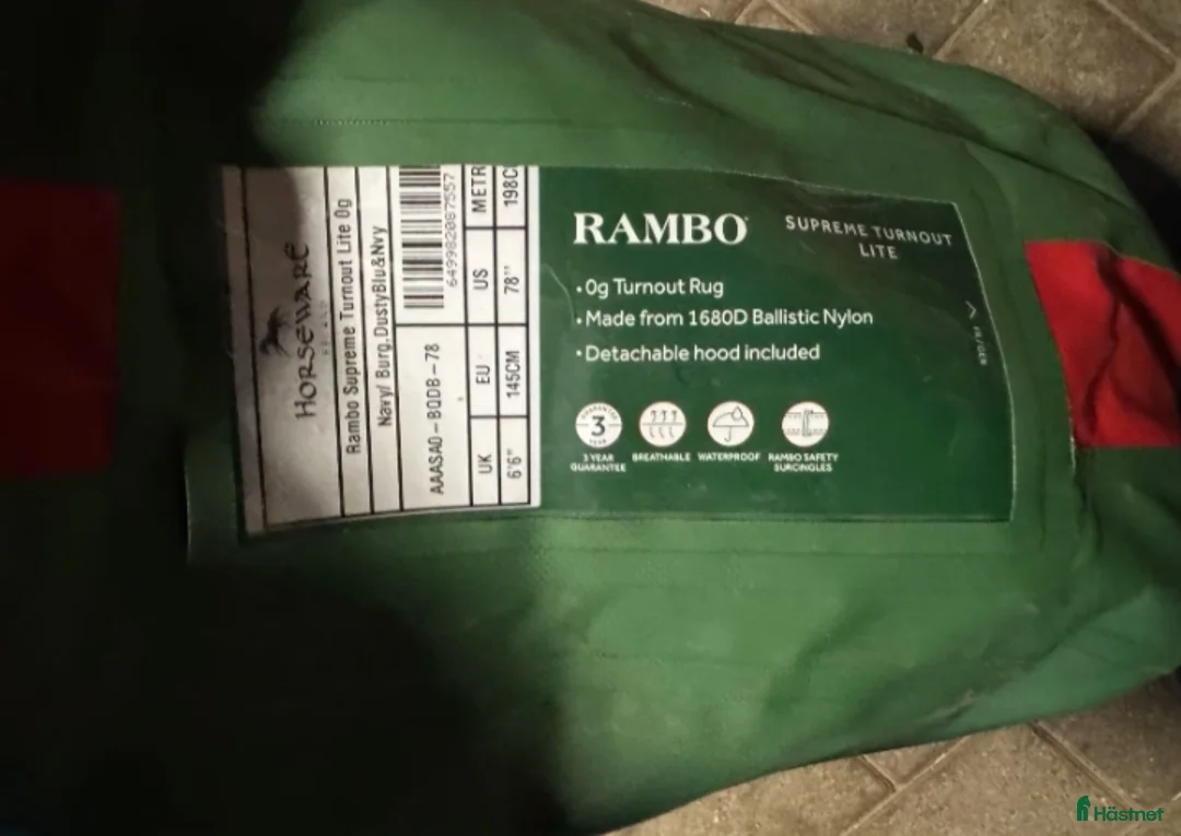 Täcken hästutrustning till salu: Rambo Supreme 145cm 0g - Annons 3