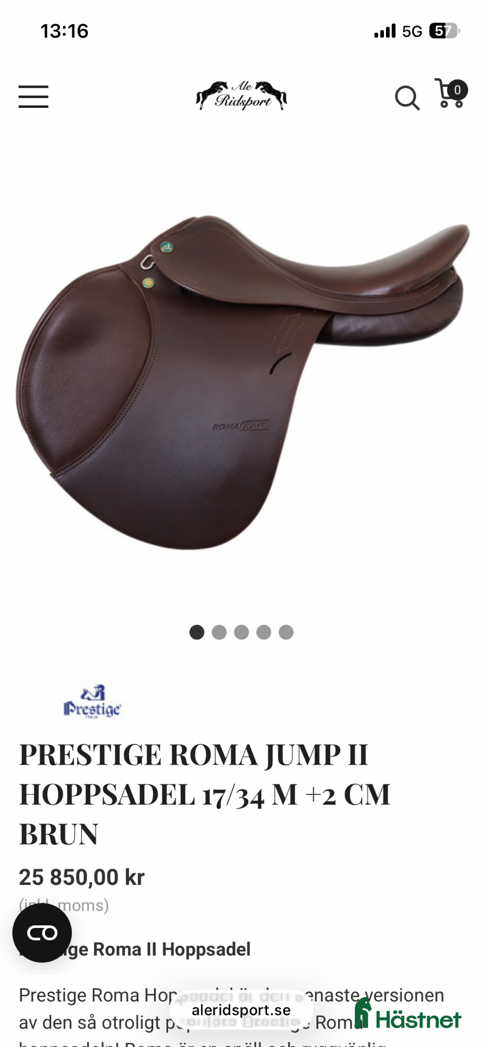 Sadlar hästutrustning Prestige Roma Jump  - Annons 9