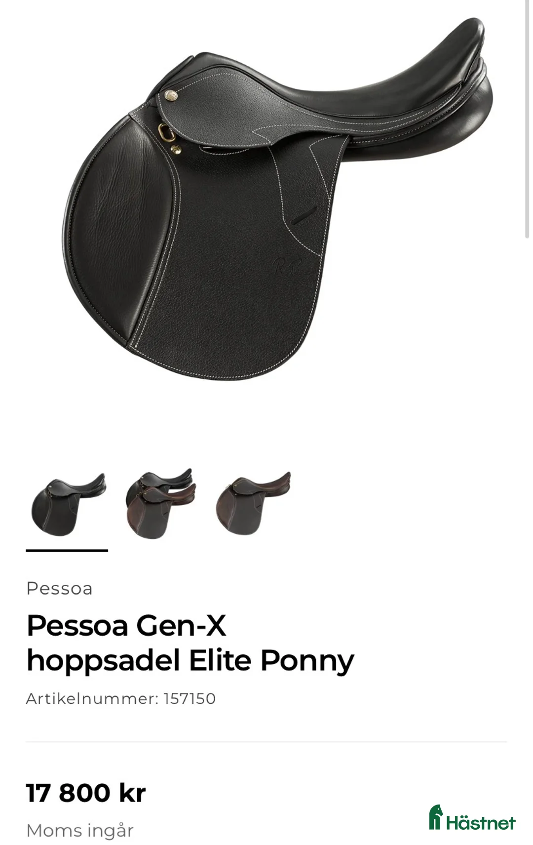 Sadlar hästutrustning till salu: Pessoa Gen X elite - Annons 2