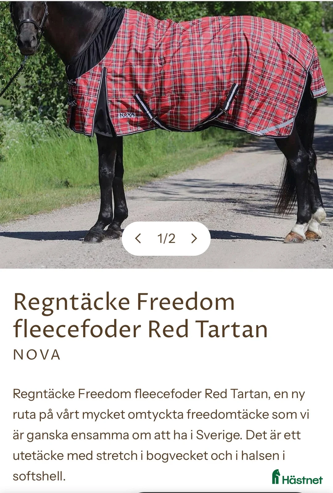 Täcken hästutrustning till salu: Regntäcke med fleecefoder - Annons 2