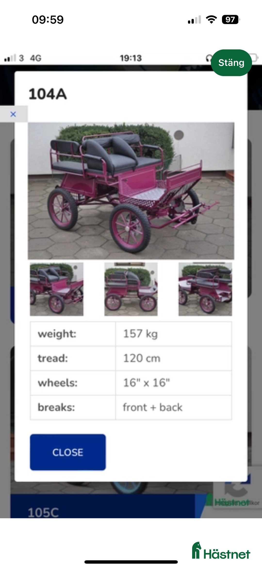 Körvagnar körning till salu: Maratonvagn i Vallentuna - Annons 5