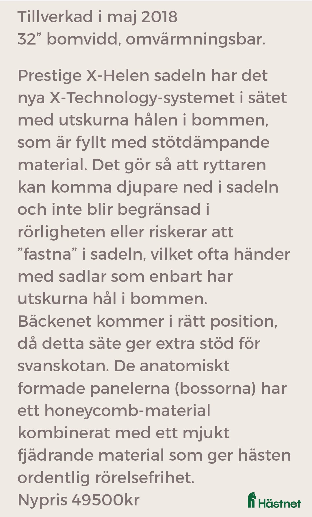 Sadlar hästutrustning till salu: Prestige Helen  i Ludvika - Annons 5