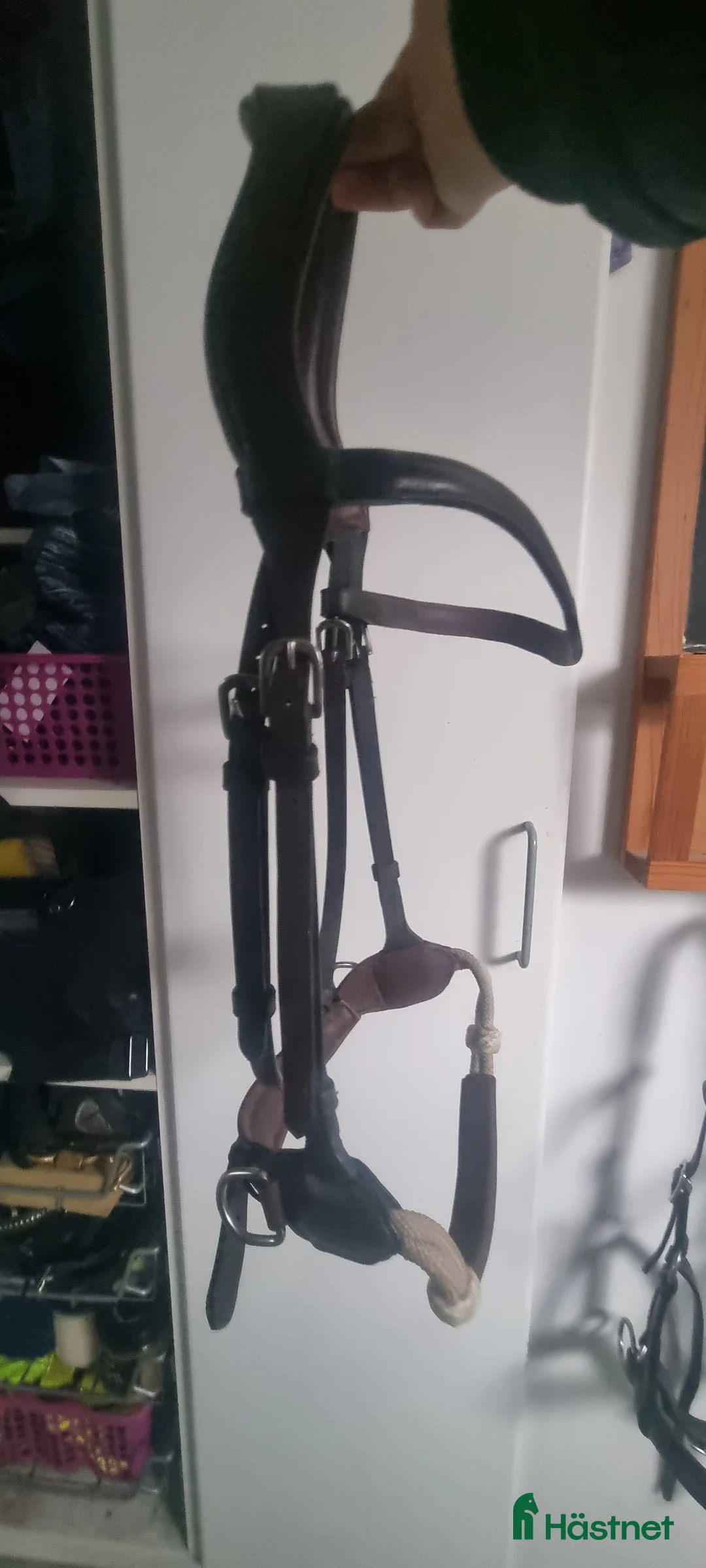 Träns hästutrustning till salu: Bettlöst träns, brunt stl Full - Annons 2