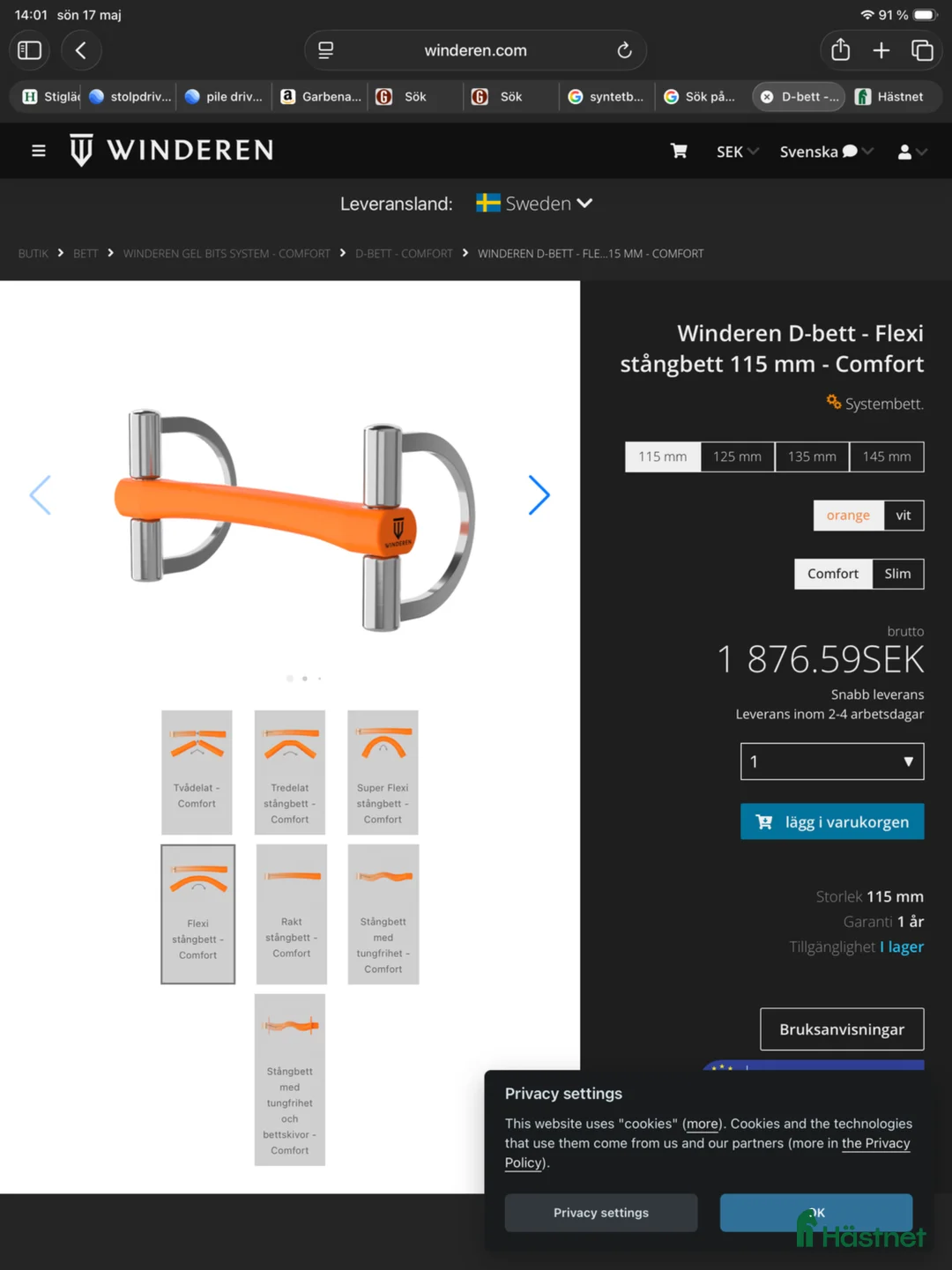 Bett hästutrustning till salu: Wondered, 11,5 cm - Annons 2