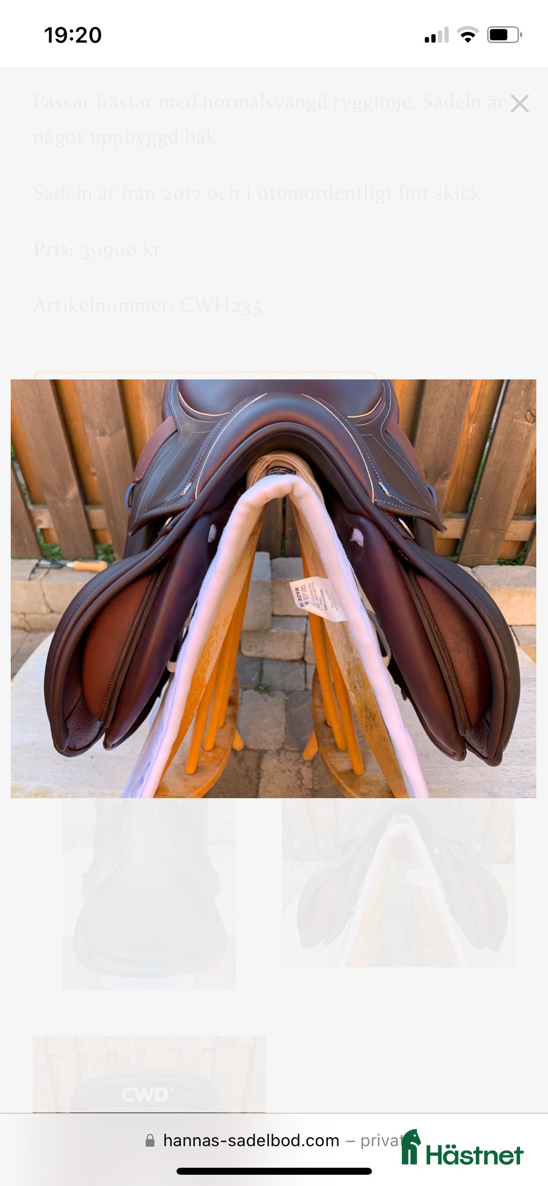 Sadlar hästutrustning till salu: Mycket fin CWD Mademoiselle i Västerås - Annons 5