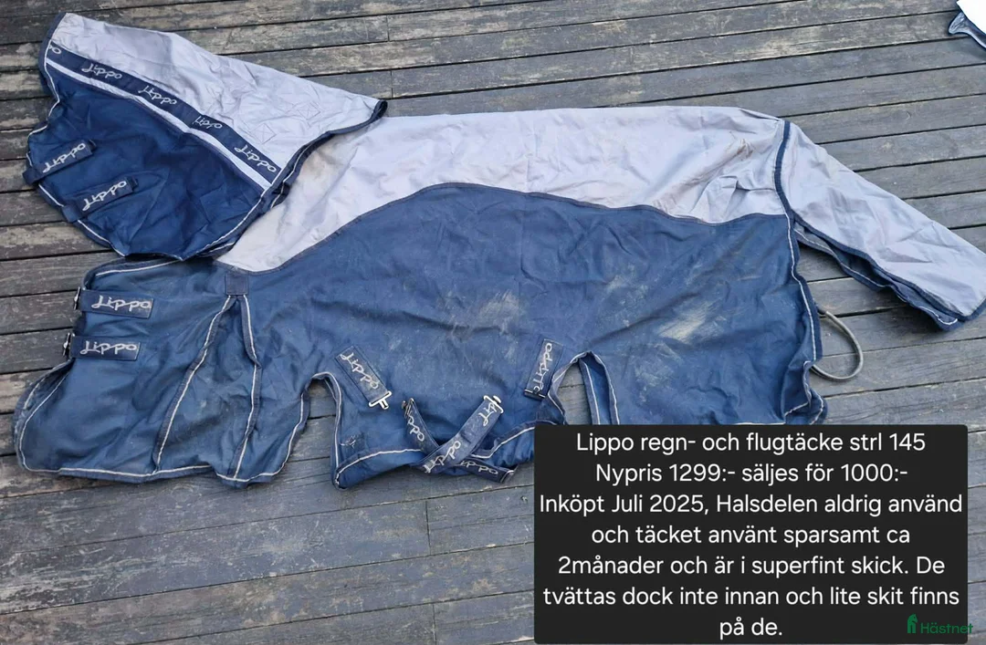 Täcken hästutrustning till salu: Lippo Flug-/regntäcke - Annons 1