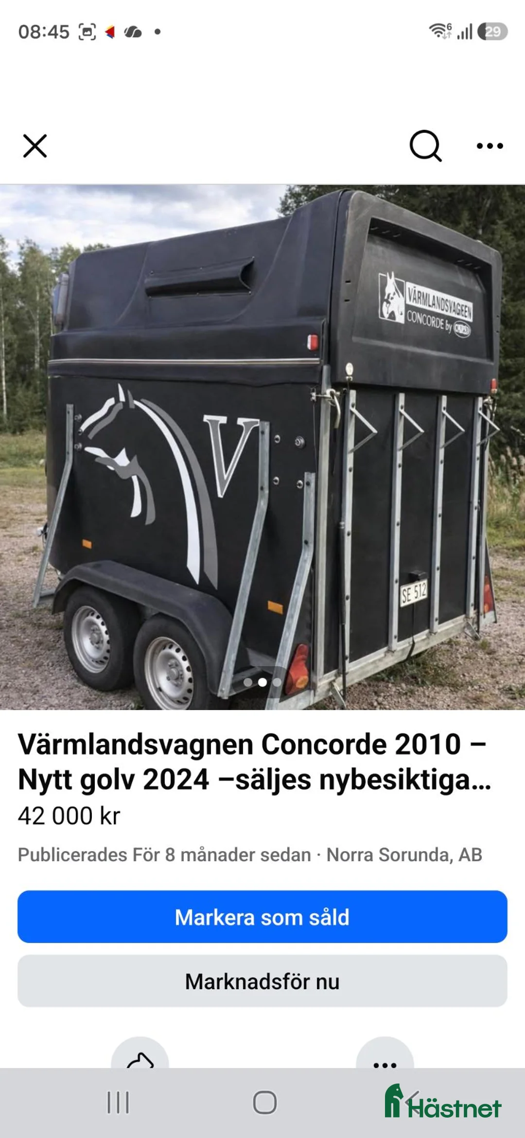 Hästtransporter  fordon & transport till salu: 🔥 PRISSÄNKT – VÄRMLANDSVAGNEN CONCOR–SNABB AFFÄR  i Grödinge - Annons 2