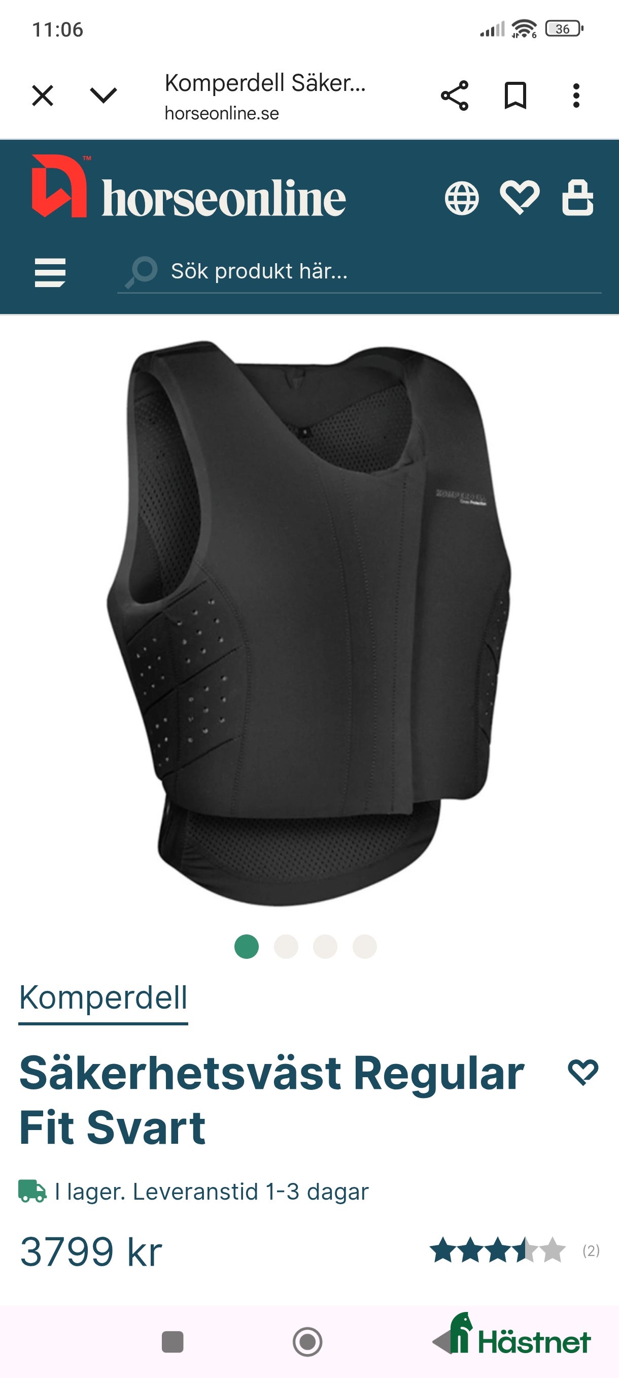 Säkerhetsvästar ryttarutrustning till salu: Komperdell regular M i Surte - Annons 18