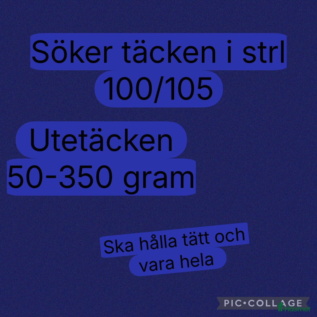 Täcken hästutrustning till salu: Täcken sökes i Borås - Annons 1