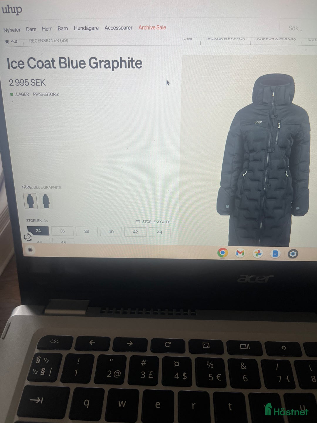 Jackor & Kavajer ryttarutrustning till salu: Uhip Ice Coat Blue Graphite i Nynäshamn - Annons 4