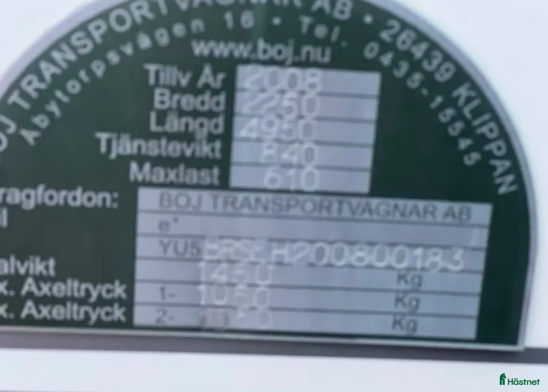 Hästtransporter  fordon & transport till salu: Hästtransport Boj SEH årsm. 2008 i Delsbo - Annons 11