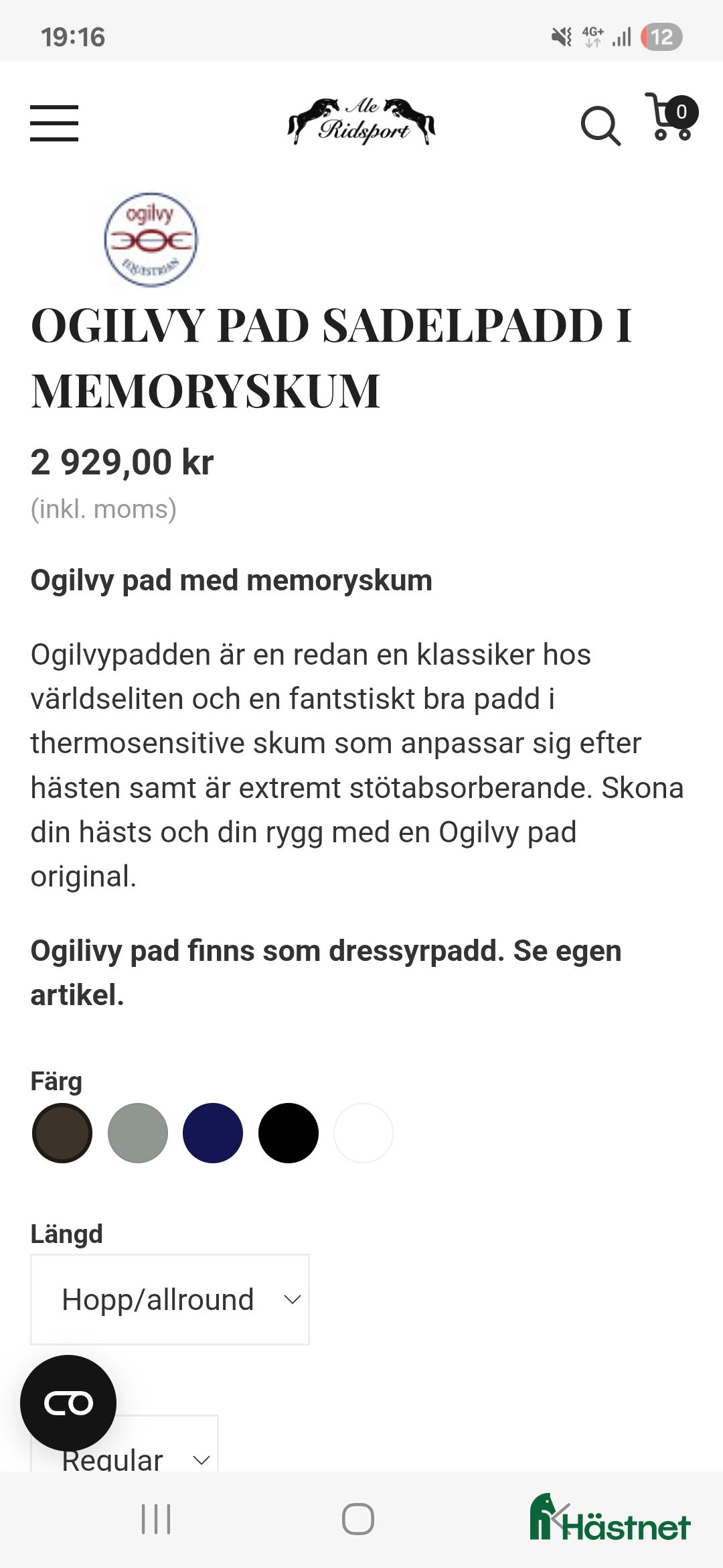 Sadeltillbehör hästutrustning till salu: Ogilvy pad i Frösön - Annons 2