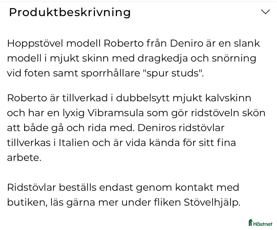 Ridstövlar ryttarutrustning till salu: De Niro Roberto hoppstövlar  i Asarum - Annons 7