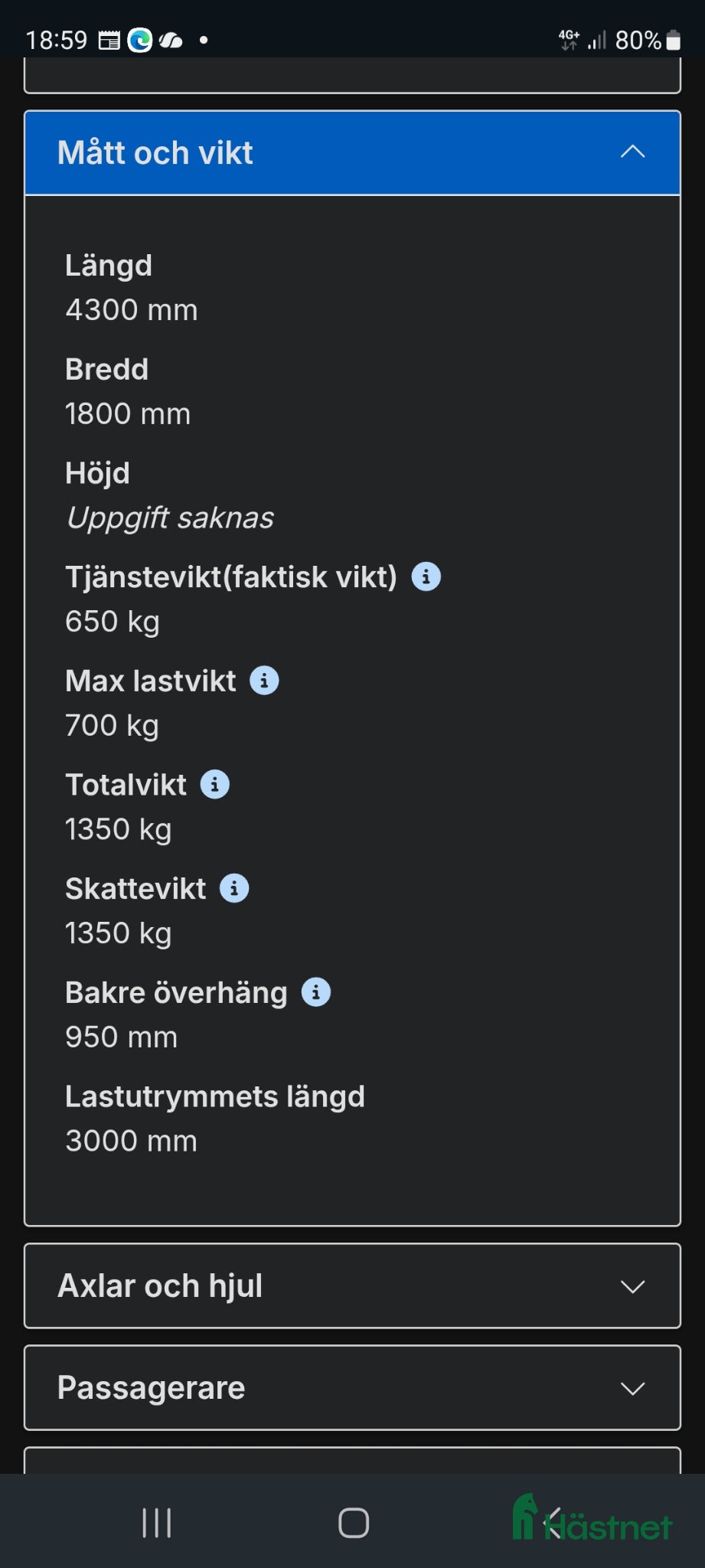 Hästtransporter  fordon & transport till salu: 1,5 hästars extra hög med aluminiumgolv - Annons 3