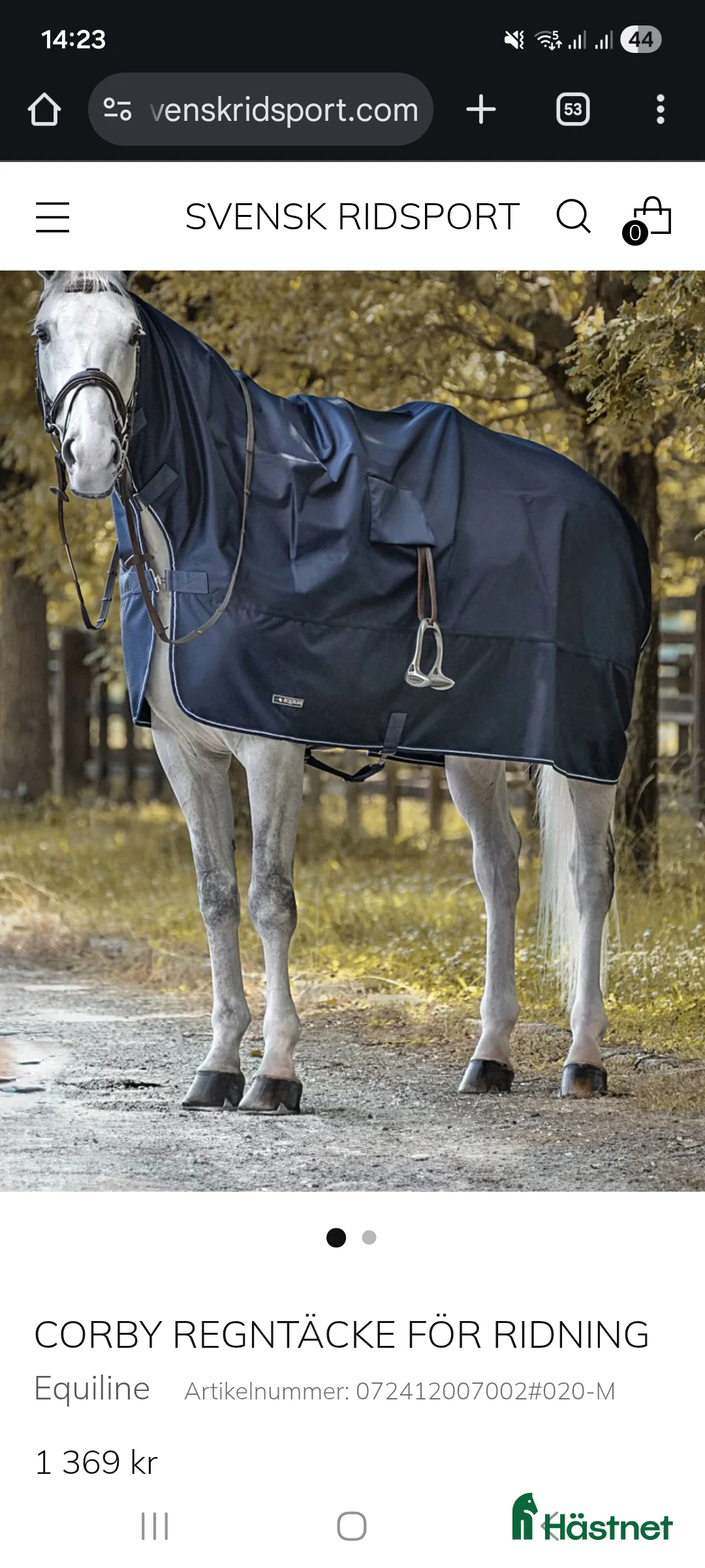 Täcken hästutrustning till salu: Ridregntäcke Equiline - Annons 1