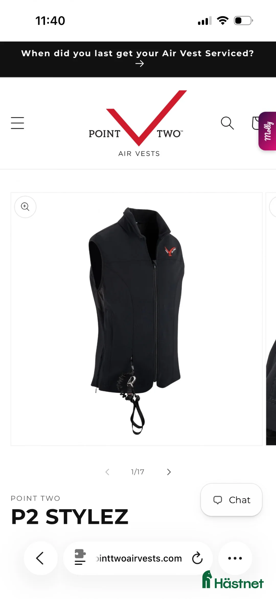 Säkerhetsvästar ryttarutrustning till salu: Point two softshell airbag väst - Annons 1