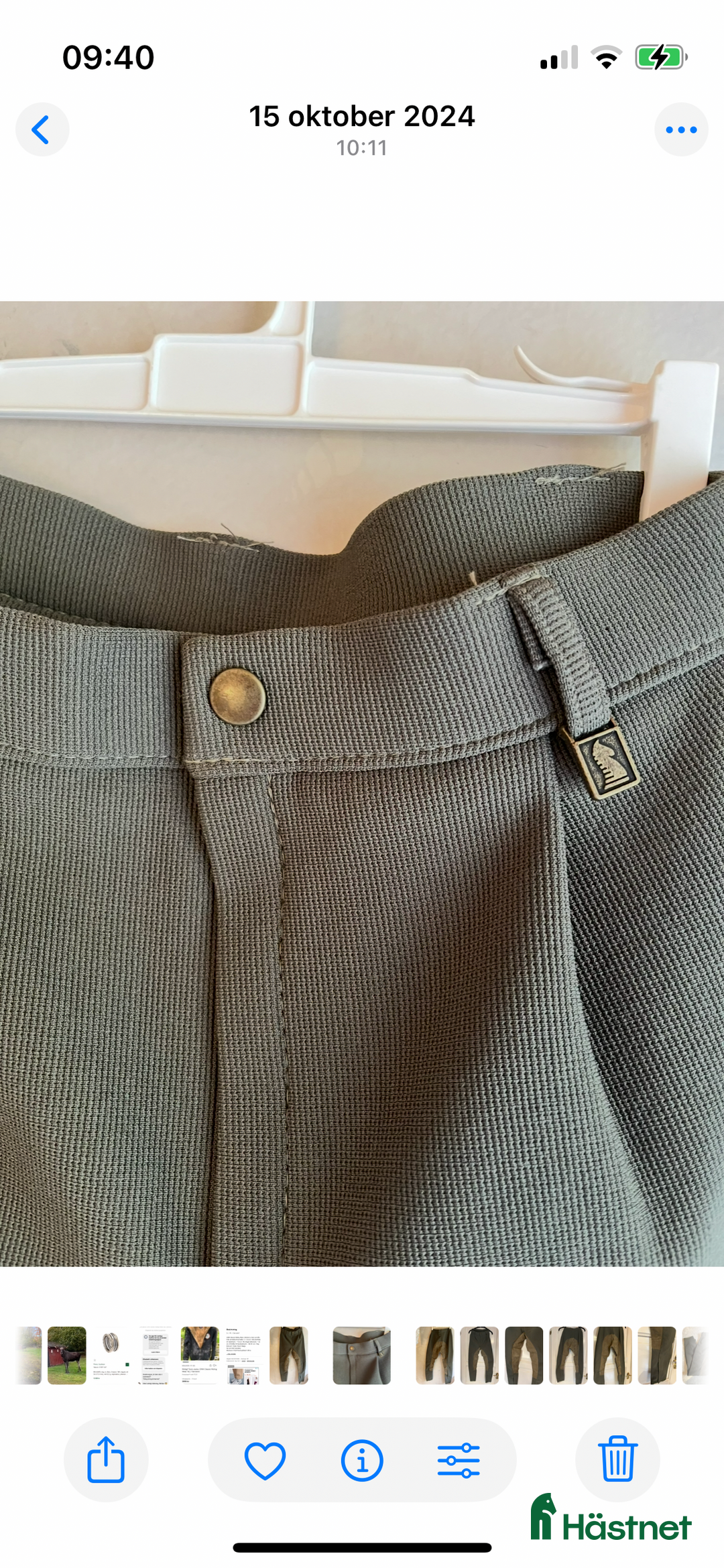 Ridbyxor ryttarutrustning till salu:  Ridbyxor Nya / Oanvända. St: ~ 38 ( se mått ). i Hallaryd - Annons 1