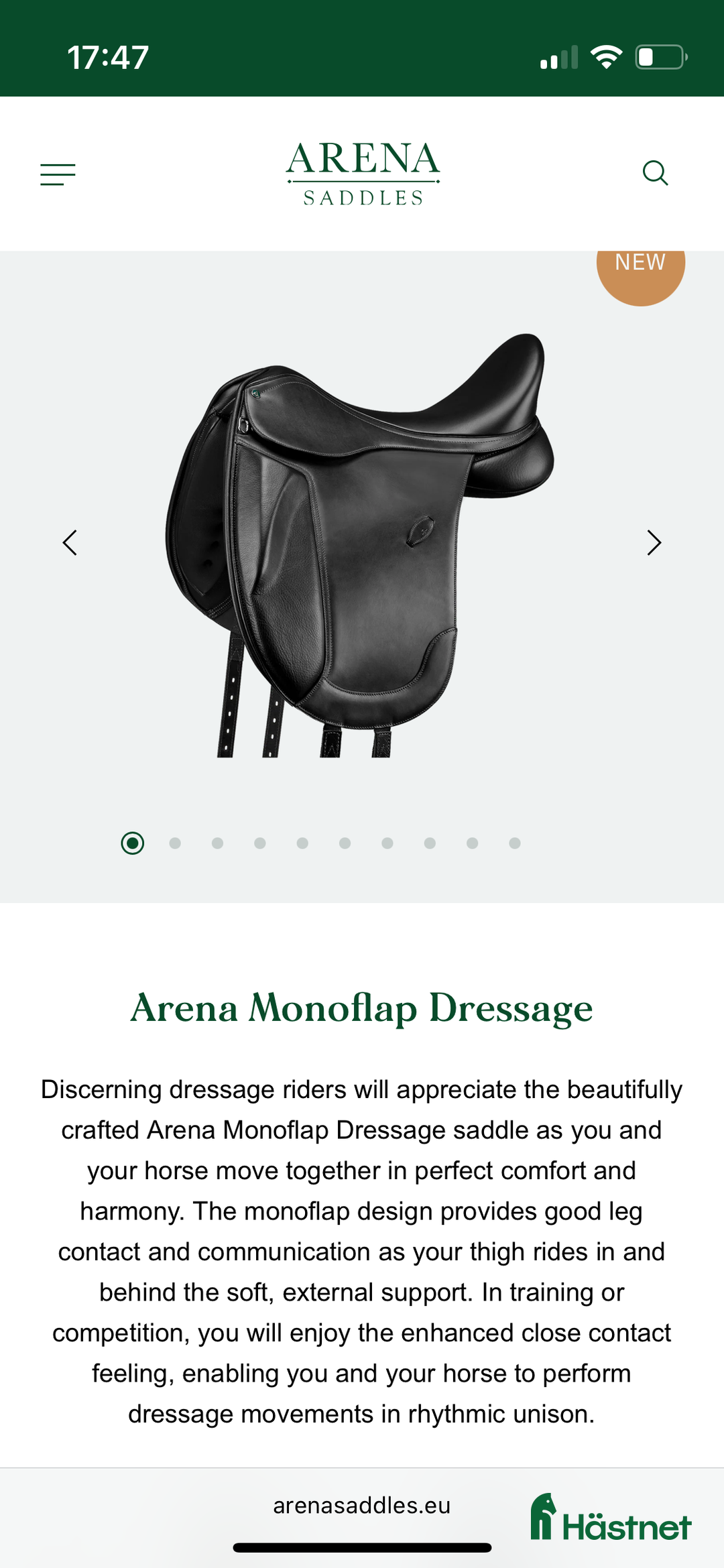 Sadlar hästutrustning till salu: Helt ny Arena Dressage monoflap i Vollsjö - Annons 2