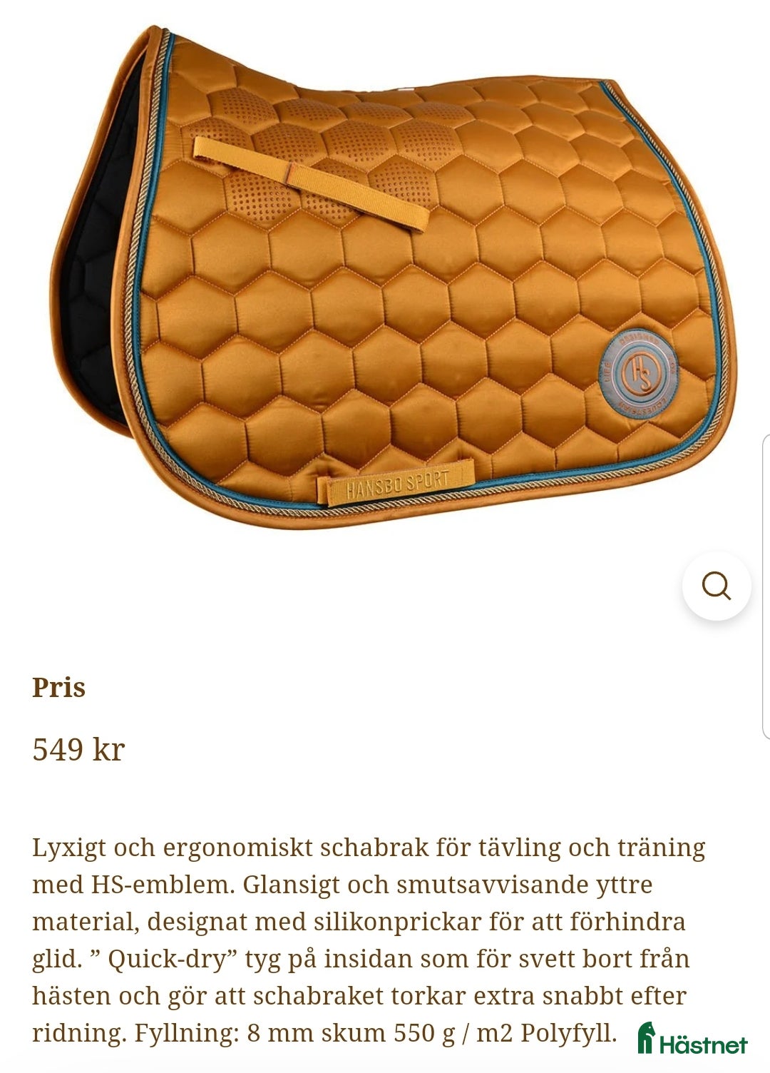 Schabrak & Vojlockar hästutrustning till salu: Hansbro sport Golden schabrak dr pony i Söråker - Annons 6