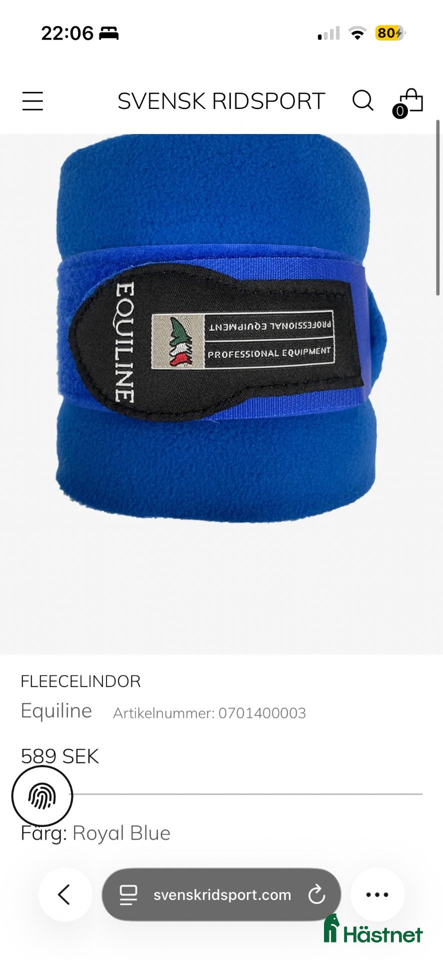 Övrig Hästutrustning hästutrustning Equiline fleece lindor (royal blue) - Annons 1