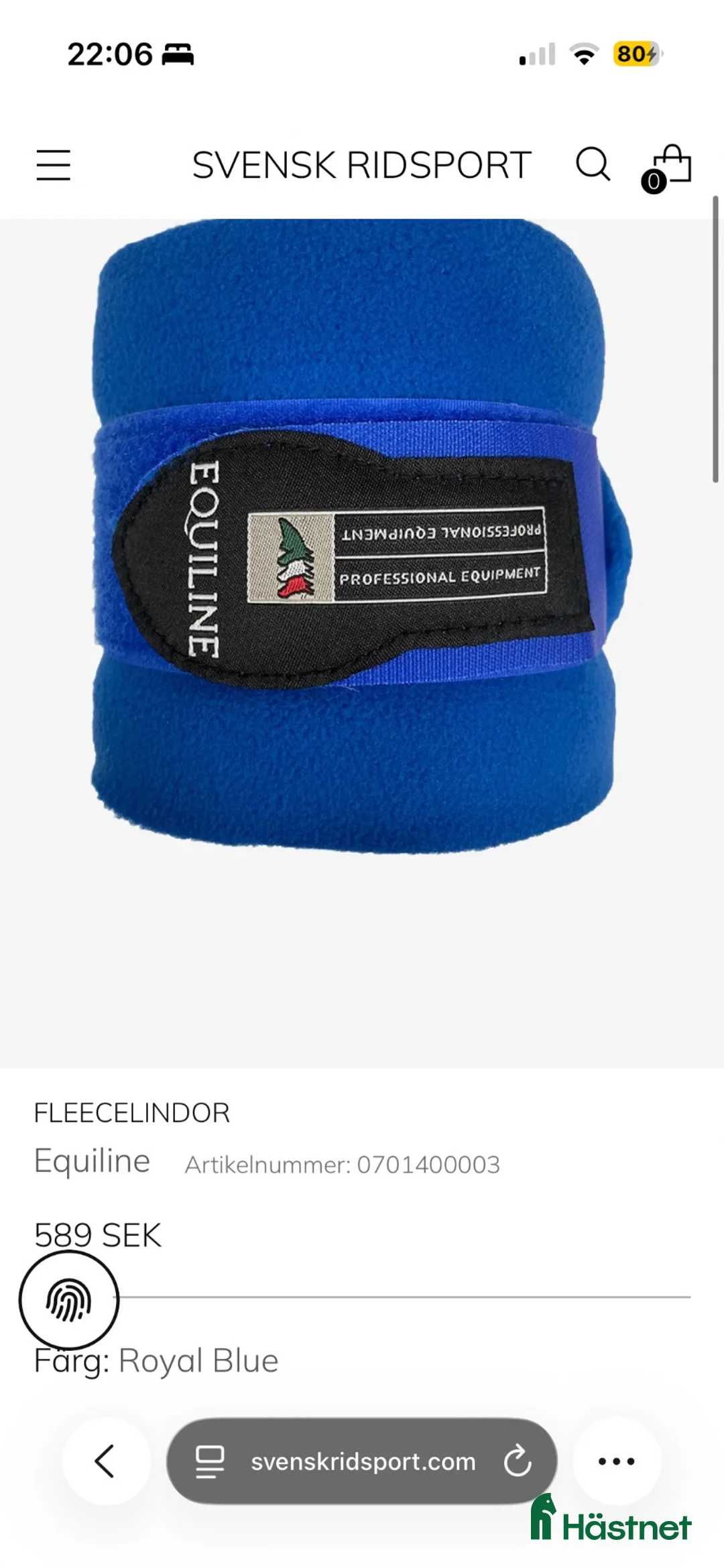 Övrig Hästutrustning hästutrustning till salu: Equiline fleece lindor (royal blue) - Annons 1