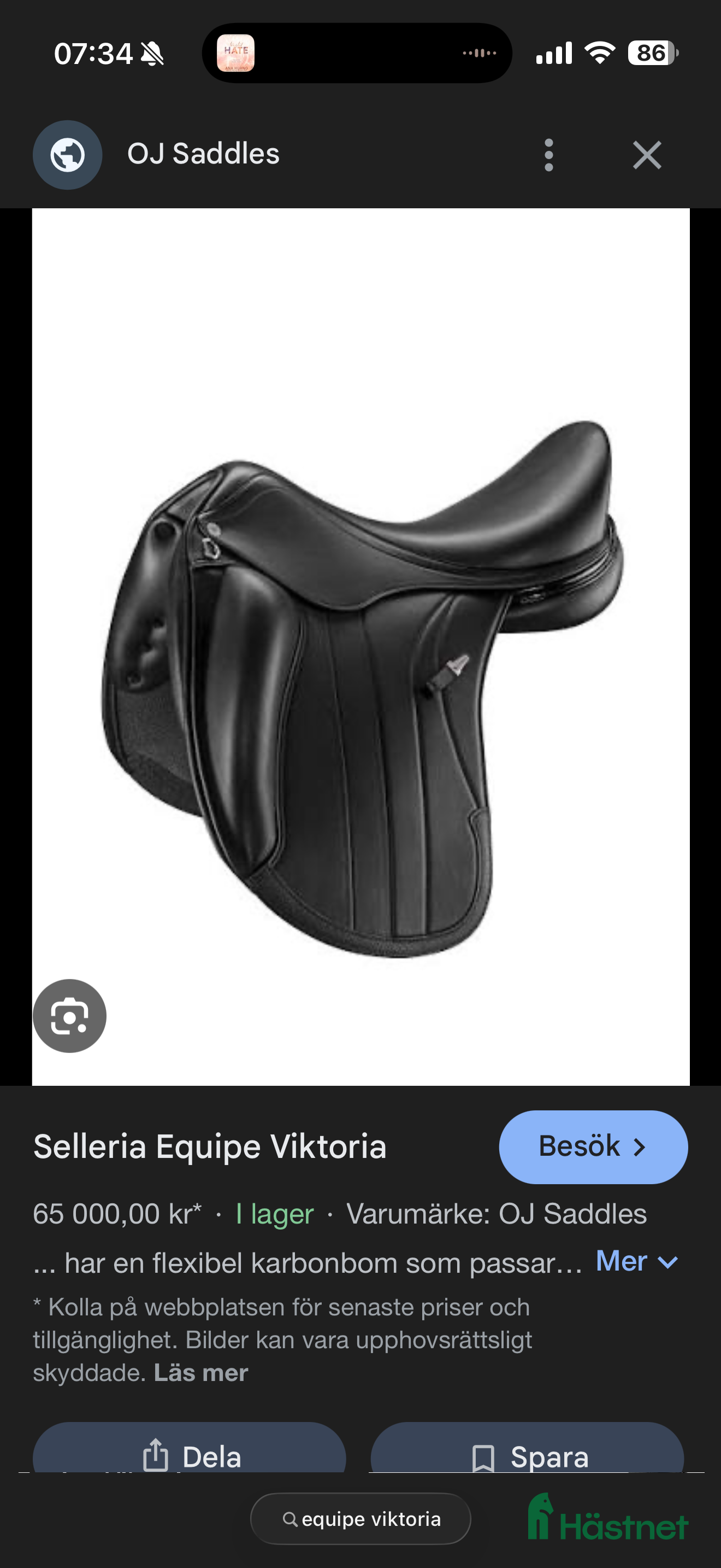 Sadlar hästutrustning till salu: Equipe Viktoria sökes i Eslöv - Annons 19