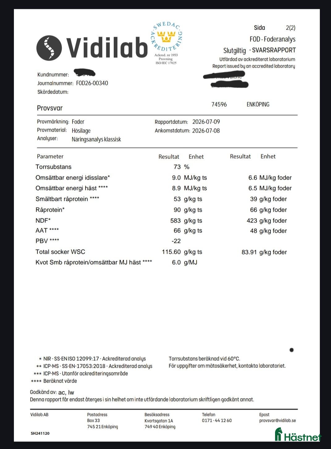 Övrig utrustning övrig utrustning till salu: Hösilage 2026 med analys - Annons 23