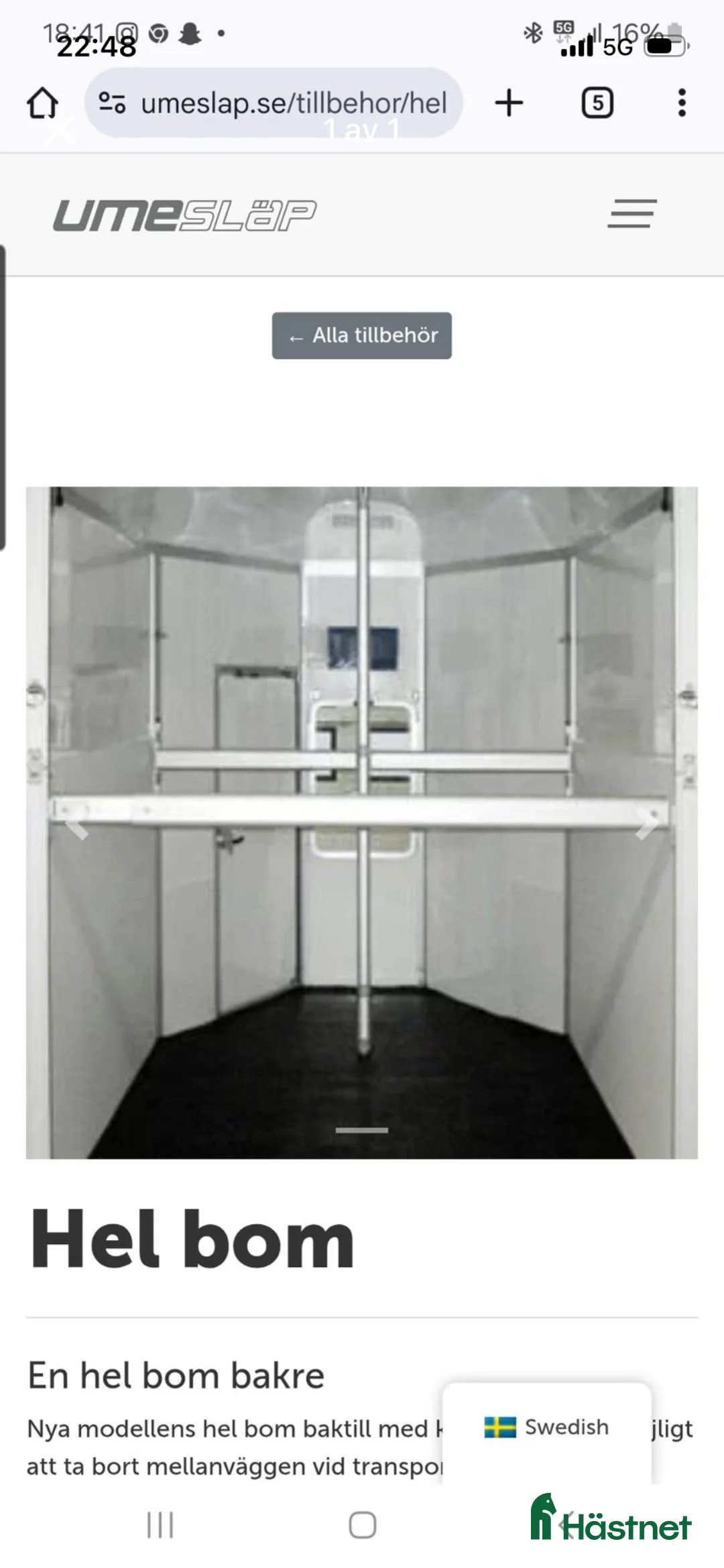 Övrig utrustning övrig utrustning till salu: Helbom- Umesläpet. - Annons 1