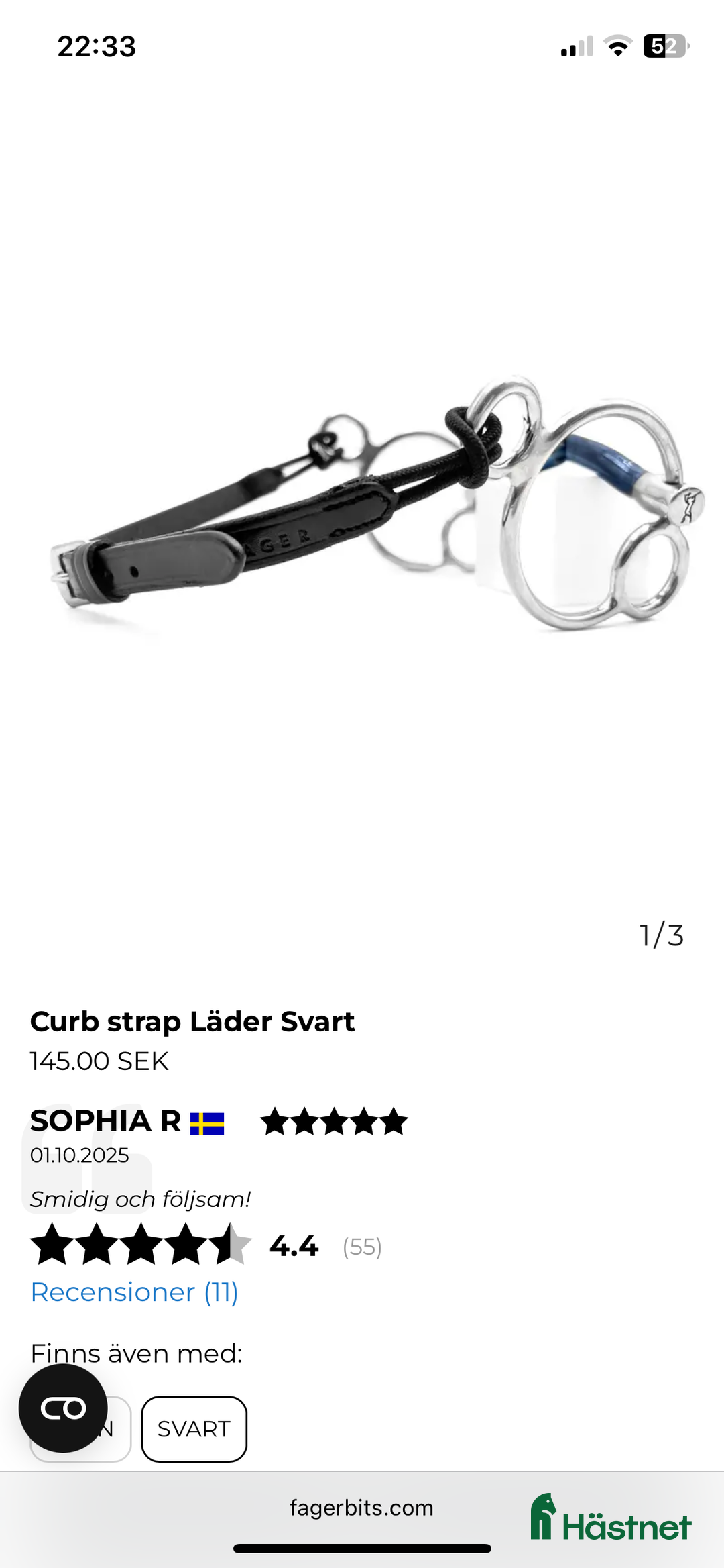 Bett hästutrustning till salu: Fager bett Fredric  i Åmål - Annons 2