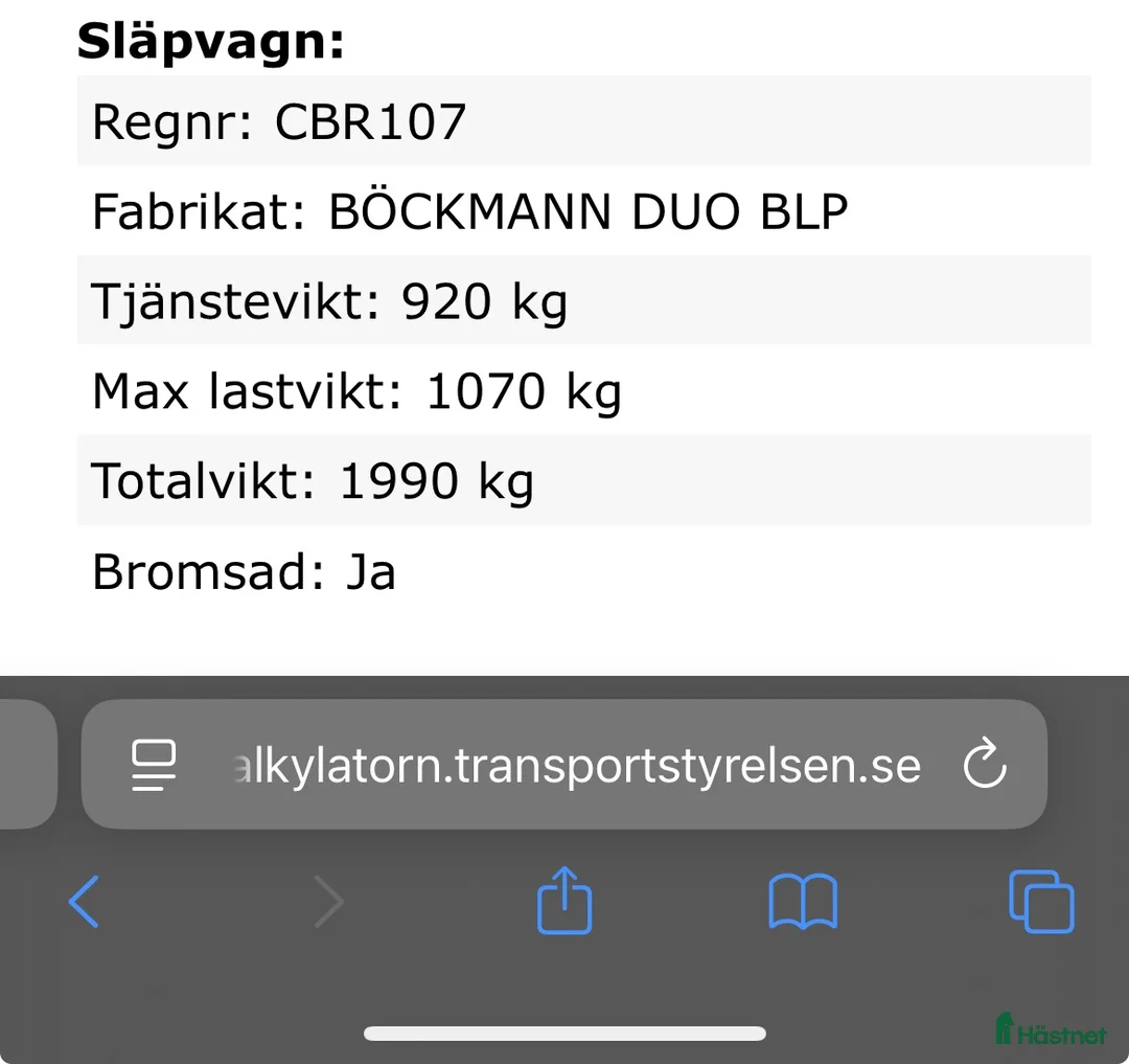 Hästtransporter  fordon & transport till salu: Nyrenoverad Böckmann DUO - Annons 3