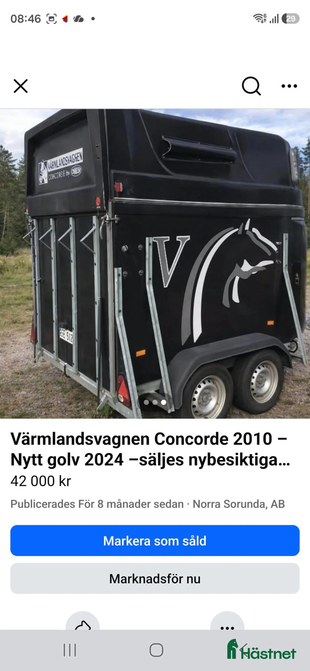 Hästtransporter  fordon & transport till salu: 🔥 PRISSÄNKT – VÄRMLANDSVAGNEN CONCOR–SNABB AFFÄR  i Grödinge - Annons 1