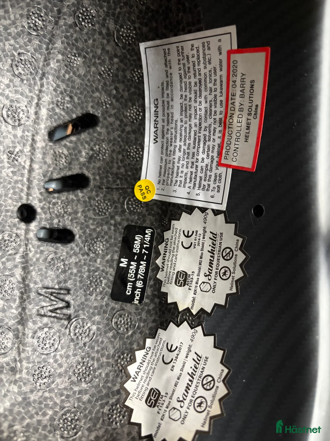 Hjälmar ryttarutrustning till salu: Matt svart väldigt fin Samshield Miss Shield - Annons 4