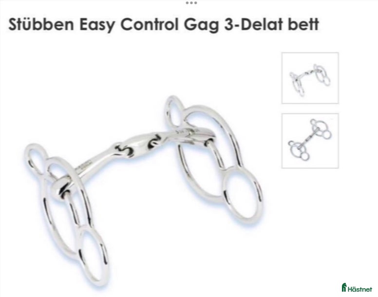 Bett hästutrustning till salu: Stubben Max control gag 13,5cm i Lund - Annons 2