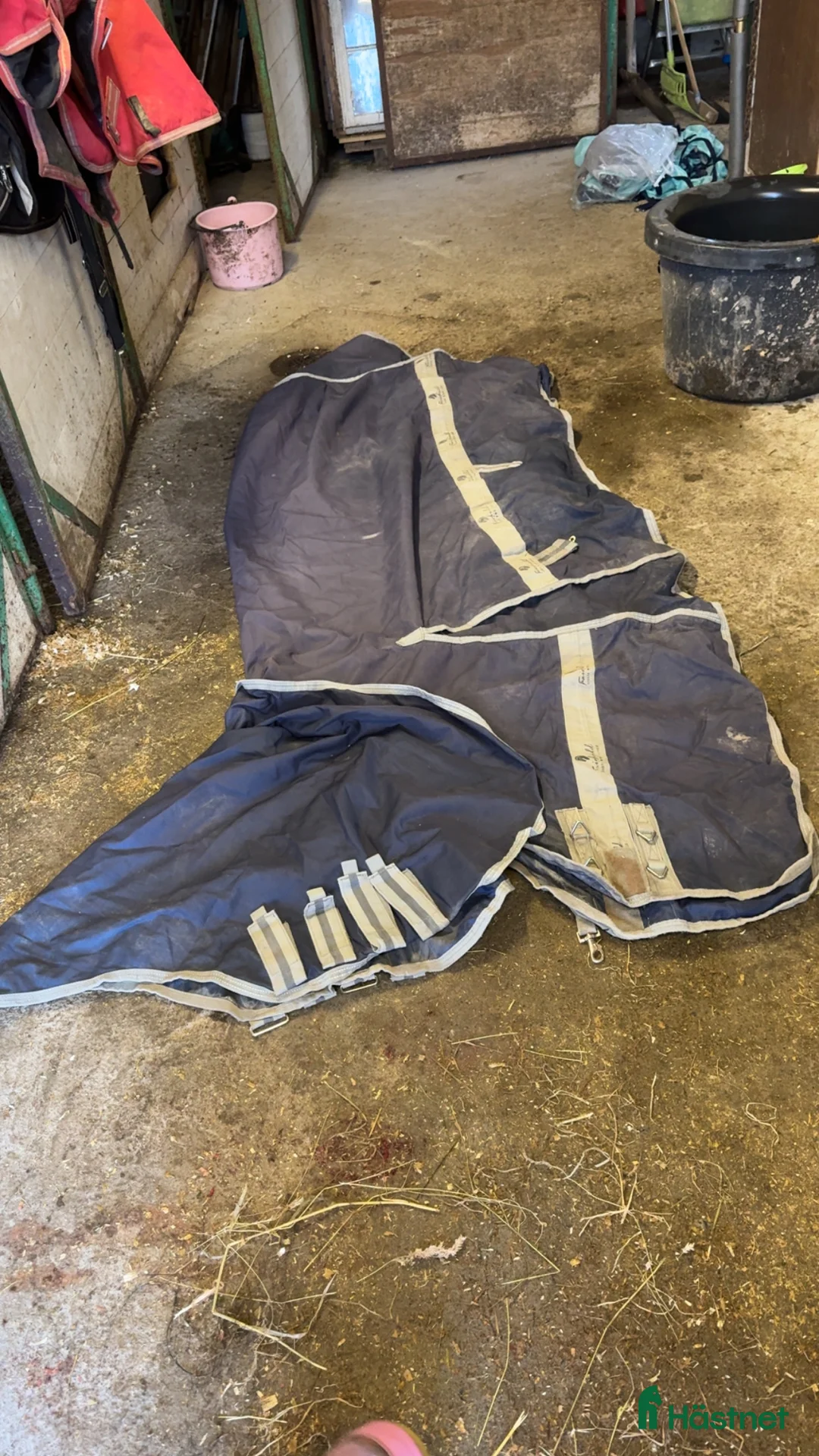 Täcken hästutrustning till salu: Blått rägntäcke - Annons 1