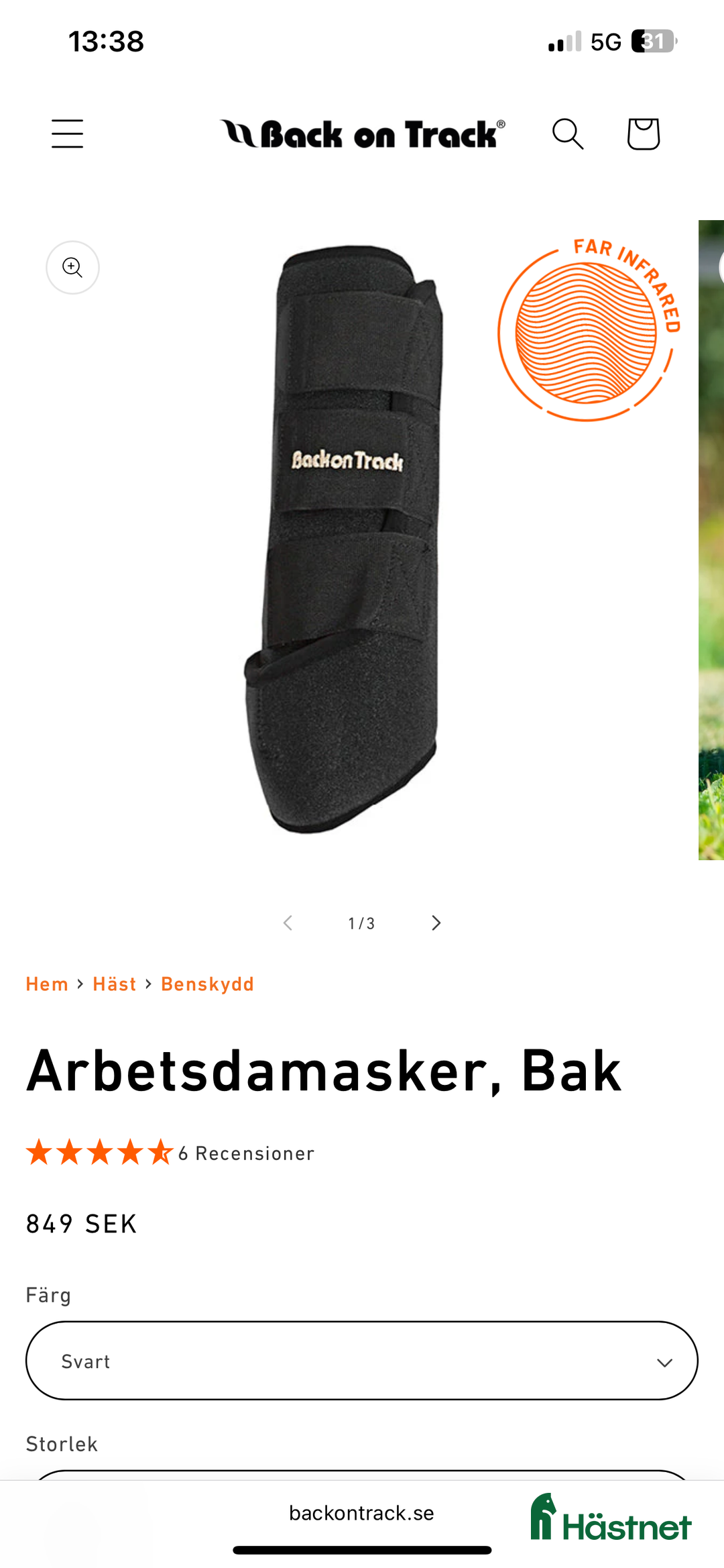 Benskydd hästutrustning till salu: Back on track damasker  i Ulricehamn - Annons 3