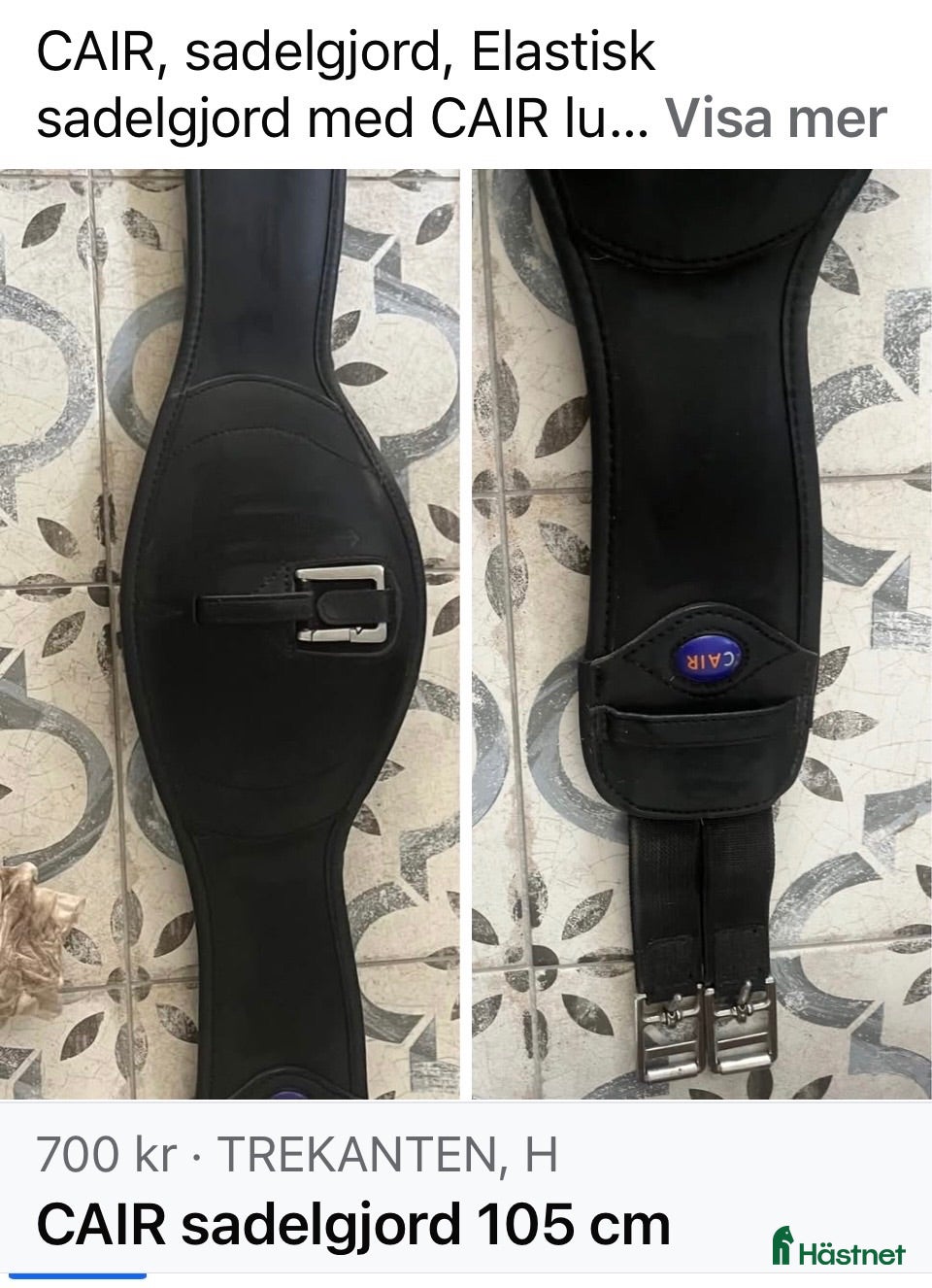 Sadeltillbehör hästutrustning Wintec CAIR sadelgjord 105 cm - Annons 4