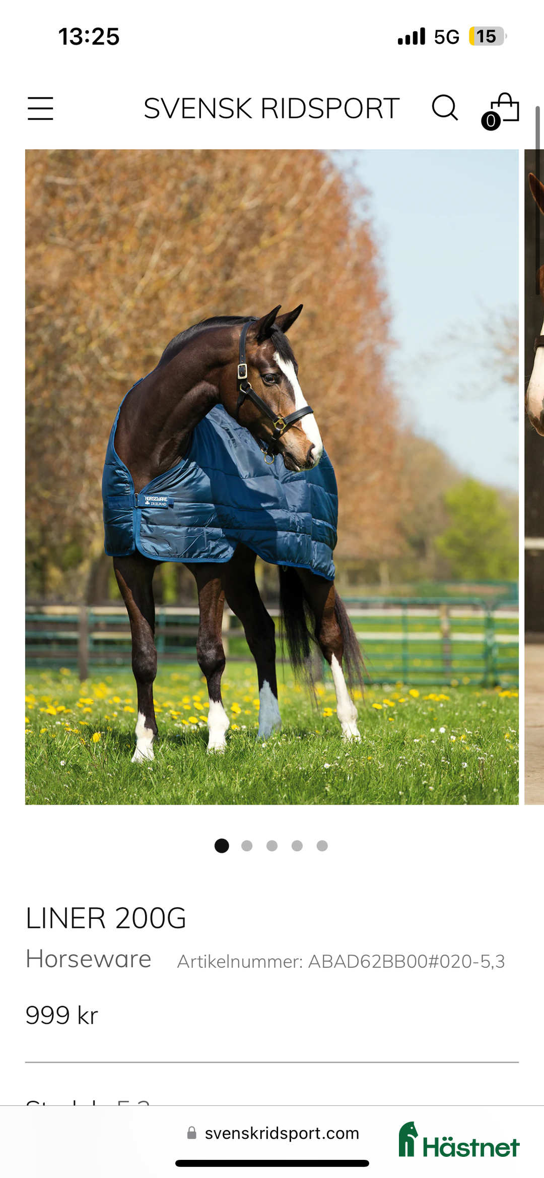 Täcken hästutrustning till salu: Horsewear Liner i Värmdö - Annons 1